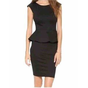 ALICE + OLIVIA Employed Woman's Sz S Victoria Black Peplum Pencil Dress